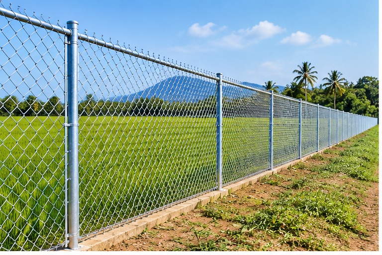 Chain link fencing